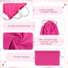 20 Pcs Satin Game Storage Bags for Women Men, M,L,XL, Hot Pink view 3