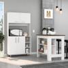 MOOSH White and Walnut Kitchen - Island Pantry Cabinet 2 Storage view 1