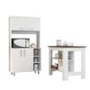 MOOSH White and Walnut Kitchen - Island Pantry Cabinet 2 Storage view 3