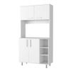MOOSH White and Walnut Kitchen - Island Pantry Cabinet 2 Storage view 4