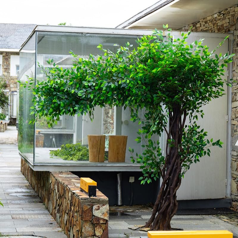 Artificial Green Banyan Trees Large Simulation Plants Artificial Bonsai Tree for Office Bedroom Living Party DIY Wedding Decor 3mx2.5m
