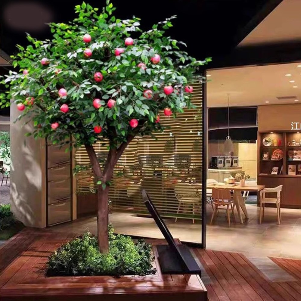 Simulation Apple Tree, Artificial Apple Tree Decorative Tree Simulation Tree Artificial Tree for Home and Office 1.5m
