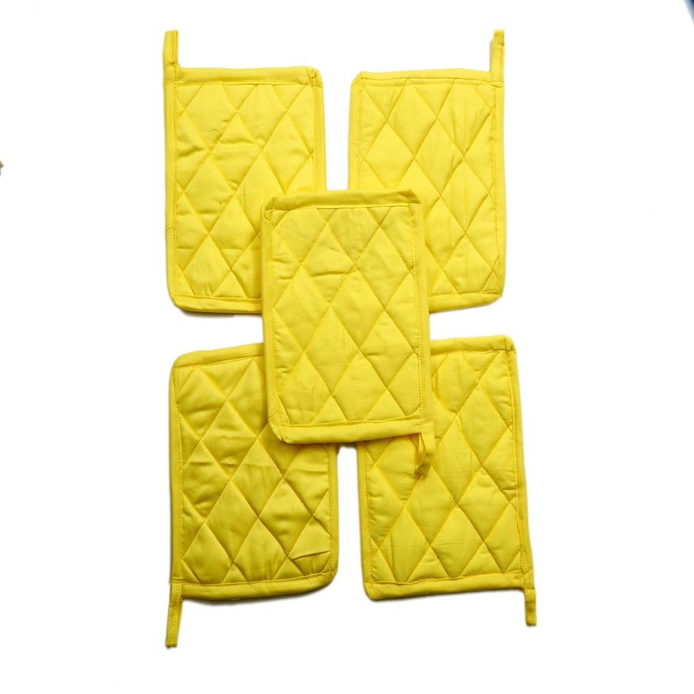 100% Cotton Pot Holders (Pack of 20)  8" x 8" Square, Yellow  Everyday Kitchen Essentials, Heat Resistant!