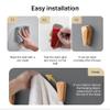 Adhesive Hooks, Self Adhesive Beech Wood Towel Hooks, Unique Carbon Steel Ball Multifunctional No Drilling Wall Mount Towel Holder, for Cupboards Kitchen Bedroo (3 Pack) view 2