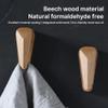 Adhesive Hooks, Self Adhesive Beech Wood Towel Hooks, Unique Carbon Steel Ball Multifunctional No Drilling Wall Mount Towel Holder, for Cupboards Kitchen Bedroo (3 Pack) view 3