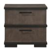 2 Nightstand in Modern Industrial Style, Two-Tone Brown Black Finish, No Assembly Design Nightstand, Black, 2 Drawers, Wood Materials view 2