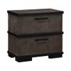 2 Nightstand in Modern Industrial Style, Two-Tone Brown Black Finish, No Assembly Design Nightstand, Black, 2 Drawers, Wood Materials view 3
