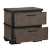 2 Nightstand in Modern Industrial Style, Two-Tone Brown Black Finish, No Assembly Design Nightstand, Black, 2 Drawers, Wood Materials view 4