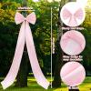 Wavwavw Baby Shower Giant Pink Bow Decor Oversized Big Bows Decoration for Room Wall Backdrop 75x18 Inch Ribbon Tie for Wedding Birthday Party Baby Shower Photography Background Supplies view 2