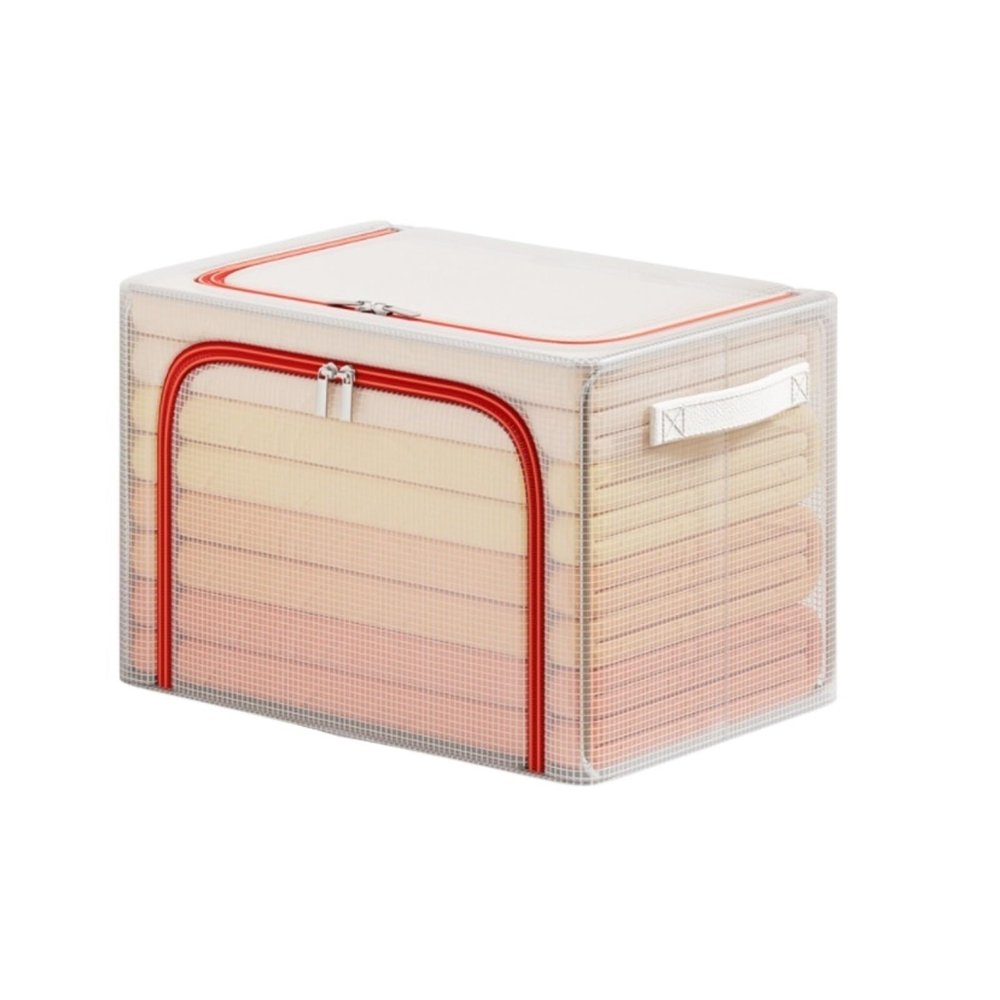 PXIWDAN Storage Bins Stackable and Foldable Transparent Storage Box for Storing Quilts and Clothes Storage Container(50 * 40 * 33cm)
