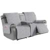 Waterproof Recliner Loveseat Cover with Center Console Furniture Protector for Manual Electric Recliner Chair Cover 4-Piece 2 Seater view 1