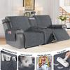 Waterproof Recliner Loveseat Cover with Center Console Furniture Protector for Manual Electric Recliner Chair Cover 4-Piece 2 Seater view 3