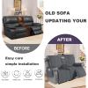 Waterproof Recliner Loveseat Cover with Center Console Furniture Protector for Manual Electric Recliner Chair Cover 4-Piece 2 Seater view 4