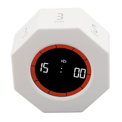 Cube Timer, Rotation Pomodoro Timer, Desk Productivity, with G Sensor for Task Work Study Kitchen 1 3 5 15 30 60 90min Custom Countdown (White)