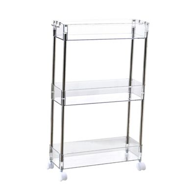 Alipis 3 Tier Kitchen Storage Shelf Rack with Wheels, PET Stainless Steel