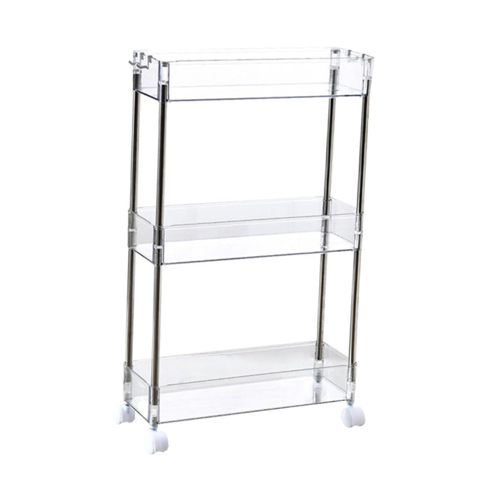 Alipis 3 Tier Kitchen Storage Shelf Rack with Wheels, PET Stainless Steel