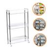 Alipis 3 Tier Kitchen Storage Shelf Rack with Wheels, PET Stainless Steel view 3