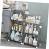 Alipis 3 Tier Kitchen Storage Shelf Rack with Wheels, PET Stainless Steel view 4