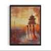 China Art Print Poster, Asia Oriental Countries Culture Wall Art Asian Paintings for Bedroom Bathroom Living Room Decor 97 (China, 16 x 20 inches, Black Frame) view 1