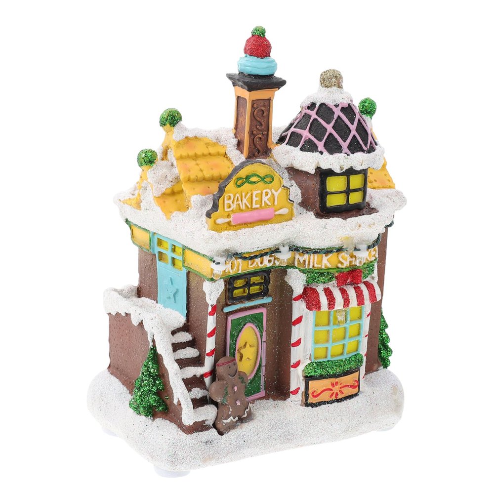 PRETYZOOM 1pc Christmas Led Light Snow House Display for Home Decor Festive Snow House Ornament for Holiday Decoration and Gifting Attractive and Practical Design