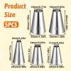 5PCS Large Piping Tips for Cake Decorating Round Hole Piping Tips Set Cupcake Frosting Nozzles Stainless Steel Professional Baking Decoration Tools for Cake Cookies Pastry Fondant Cream Bag Filler view 2
