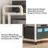 4-Tier Movable AV Media Stand,Audio Video Stand,Wooden Shelf and Steel Frame,for Living Room Gaming Recording Studio,Load Capacity 200KG(White) view 4