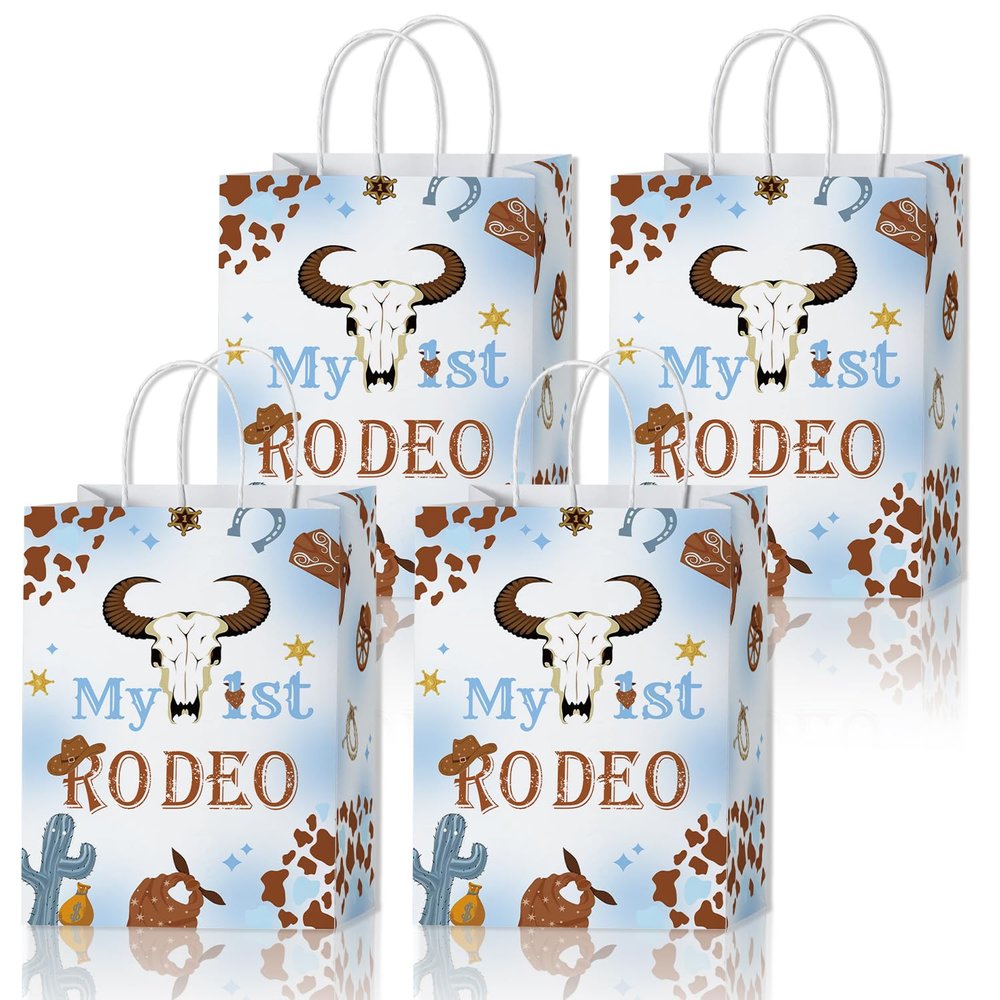 AETGDDS 20 Pcs My 1st Rodeo Favors Bags - First Rodeo Birthday Decorations Boy - Cowboy Birthday Party Decorations - Cowboy Goodie Bags