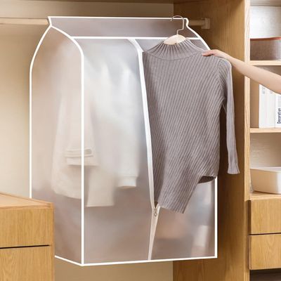 Dustproof Hanging Clothes Bag for Wardrobes, Hanging Rack - PEVA Translucent Waterproof Garment Cover, Best Choice for Clothes Storage and Organisation (L60*W50*H120cm)