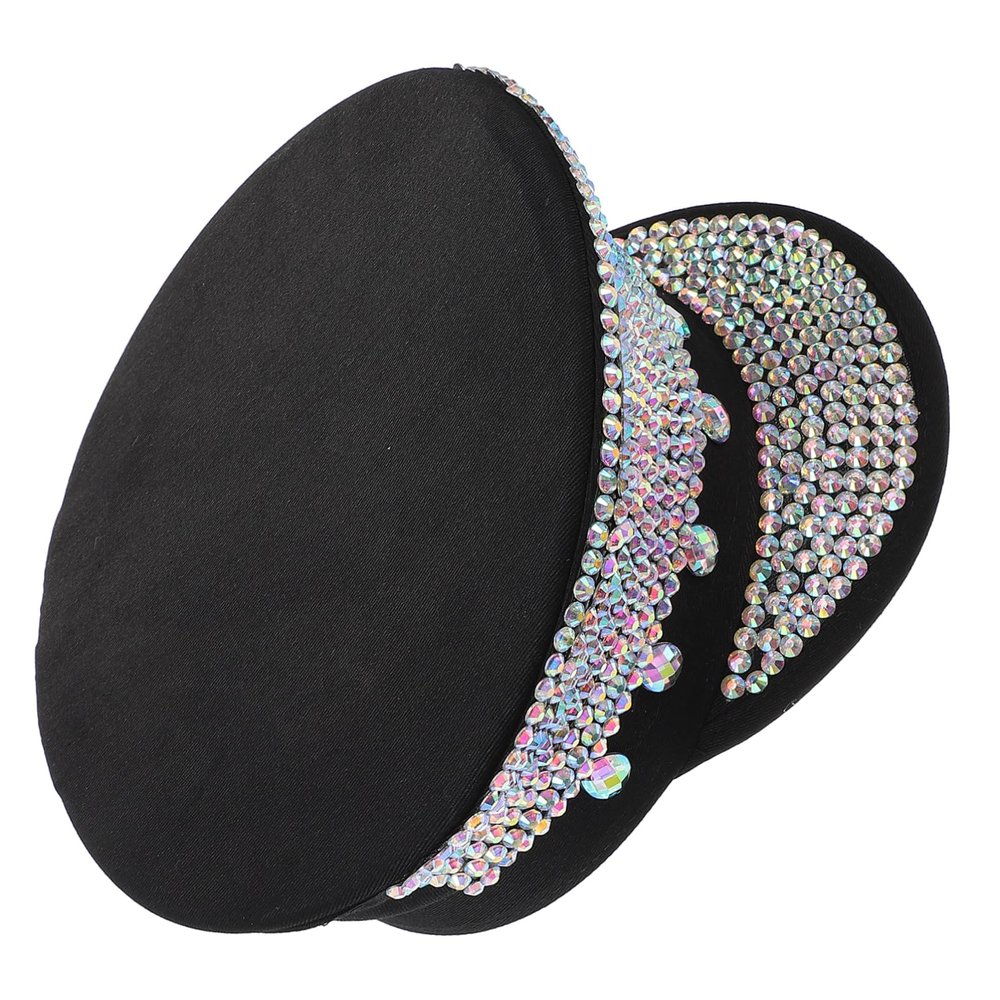 LIOOBO Rhinestone Captain Hat for Cosplay Luxury Sailor Cap for Parties Unisex Outdoor Sun Hat Embellishments Baroque Style Decoration