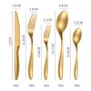 60-Piece for 12 Kitchen Utensil Set Silverware Set Flatware Set Matte Forged Handle Cutlery,Luxury-Tableware,Dishwasher Safe Ergonomic for Formal Occasions Holiday Celebration,Gold view 2