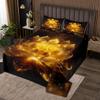 jejeloiu Golden Black Bedspread Twin Size Kids Golden Lotus Flower Coverlet Set for Boys Girls Teens Zen Spa Quilted Coverlet Floral Bedroom Decor view 1
