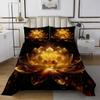 jejeloiu Golden Black Bedspread Twin Size Kids Golden Lotus Flower Coverlet Set for Boys Girls Teens Zen Spa Quilted Coverlet Floral Bedroom Decor view 2