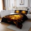 jejeloiu Golden Black Bedspread Twin Size Kids Golden Lotus Flower Coverlet Set for Boys Girls Teens Zen Spa Quilted Coverlet Floral Bedroom Decor view 3