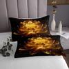 jejeloiu Golden Black Bedspread Twin Size Kids Golden Lotus Flower Coverlet Set for Boys Girls Teens Zen Spa Quilted Coverlet Floral Bedroom Decor view 4