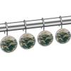 Sea Waves Vintage Style Bathroom Shower Curtain Hooks, 12 Pcs Stainless Steel Shower Curtain Hooks Rings for Bathroom Shower Rods Curtains view 2