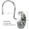 Sea Waves Vintage Style Bathroom Shower Curtain Hooks, 12 Pcs Stainless Steel Shower Curtain Hooks Rings for Bathroom Shower Rods Curtains view 3