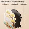 3D Wall Art Dcor,Home Decor,3D Wall Painting with Light,Handmade Wall Sculpture with Led Light,Oriental Decor Traditional Chinese Welcoming Pine Wall Hanging Painting,Living Room Hanging Mural(A,210* view 4
