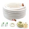 33ft Length Mini Split Line Set,1/4" 5/8" OD Copper Pipes Tubing and 3/8 White PE Thickened Insulated Coil with Flared Nuts for Mini Split Air Conditioner HVAC or Heat Pump System (33FT(1/4+5/8)) view 1