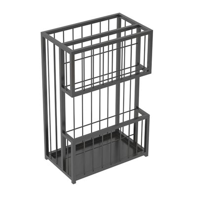 Large Capacity Metal Umbrella Holder At The EntranceDouble Layer Metal Umbrellas Stand Hotel Commercialindoor Large-capacity Standing Umbrellas StandEntrance Umbrella Organizer(A,20*32*50cm/8*12.6*