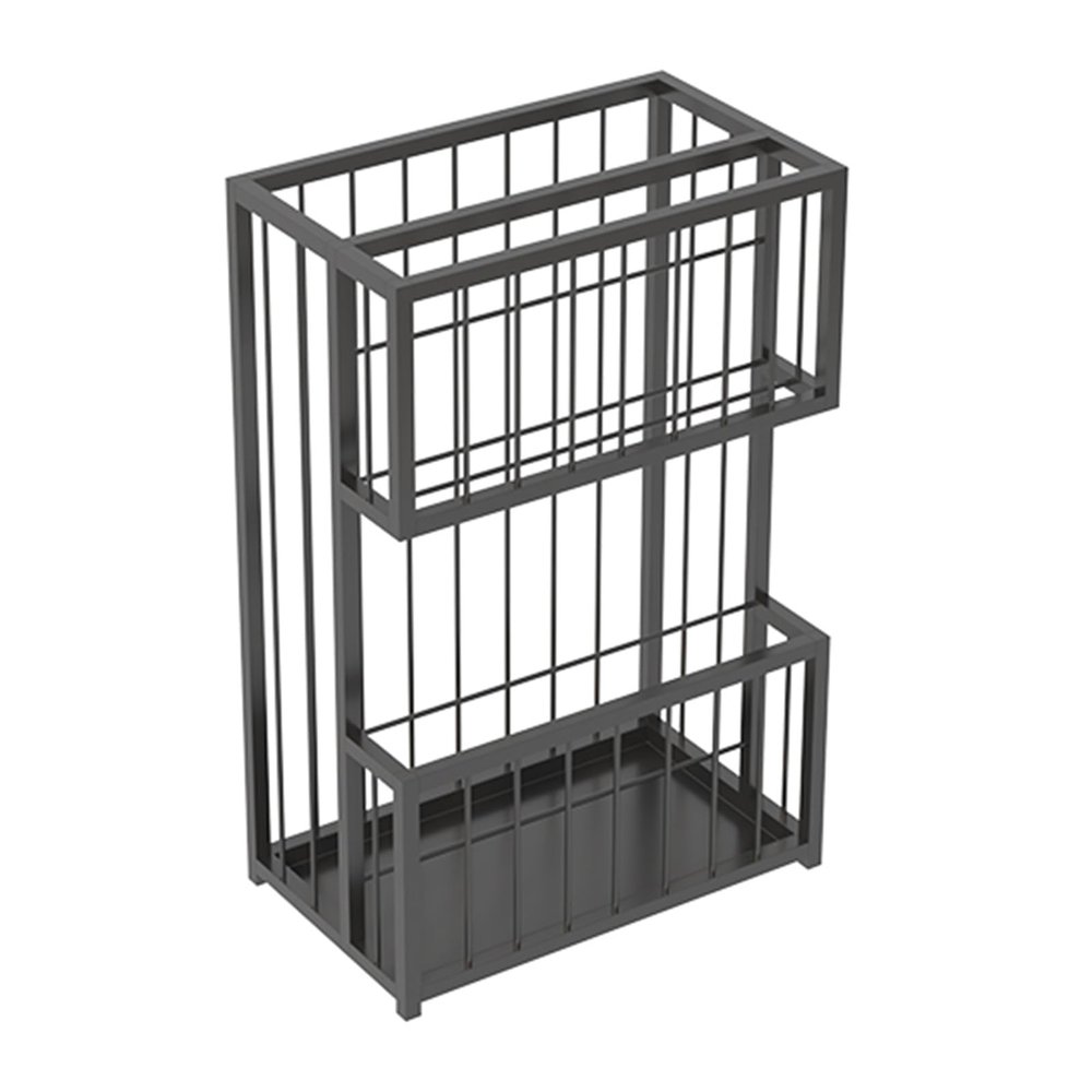 Large Capacity Metal Umbrella Holder At The EntranceDouble Layer Metal Umbrellas Stand Hotel Commercialindoor Large-capacity Standing Umbrellas StandEntrance Umbrella Organizer(A,20*32*50cm/8*12.6*