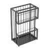 Large Capacity Metal Umbrella Holder At The EntranceDouble Layer Metal Umbrellas Stand Hotel Commercialindoor Large-capacity Standing Umbrellas StandEntrance Umbrella Organizer(A,20*32*50cm/8*12.6* view 1