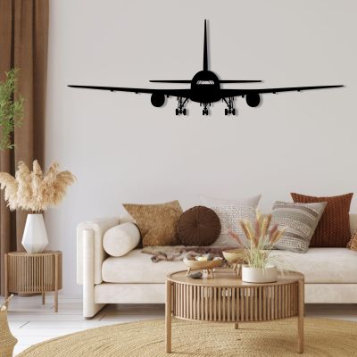 Airplane Metal Wall Art, Aviation Metal Wall Decor, Pilot Wall Art, Plane Wall Decor, Aviation Lover Gifts, Wall Decoration for Living Room, Kids Room (Black, 59"x21"/150x52cm, metal wall art)