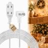 Zlierop Clear Extension Cord 12FT, 3 Outlet Flat Plug, 218 AWG 7A, 1Pack view 1