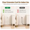 Zlierop Clear Extension Cord 12FT, 3 Outlet Flat Plug, 218 AWG 7A, 1Pack view 3