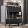 WUNMSKZR Umbrella Stand Umbrella Stand Holder for Office Entryway Integrated Metal Umbrella Stand Umbrella Rack Free Standing Organizer with Drain Hole Umbrella,Black-with Wheels view 1