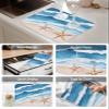 Summer Ocean Beach Dish Drying Mat for Kitchen Counter Blue Gradient Waves Starfish Highly Absorbent Dish Drainer 16 x 18 Inches Dish Drying Pad for Kitchen Counter, Sink, Draining Racks 1PCS view 4