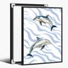 Coastal Dolphin Canvas Wall Art Poster Ocean Life Decor Print for Bedroom Living Room Bathroom Wall Decoration black framed12x18inch view 1