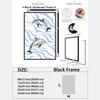 Coastal Dolphin Canvas Wall Art Poster Ocean Life Decor Print for Bedroom Living Room Bathroom Wall Decoration black framed12x18inch view 2