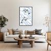 Coastal Dolphin Canvas Wall Art Poster Ocean Life Decor Print for Bedroom Living Room Bathroom Wall Decoration black framed12x18inch view 3
