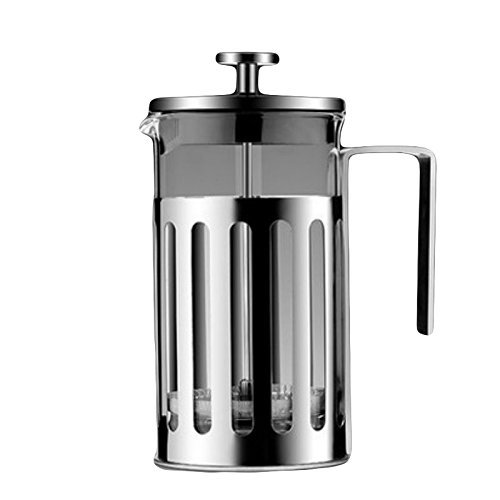 HGRVUTCFI Coffee Press Stainless Steel Household Filter Multifunctional Coffee Scented Tea Foam Pot Glass Pots(350ML)